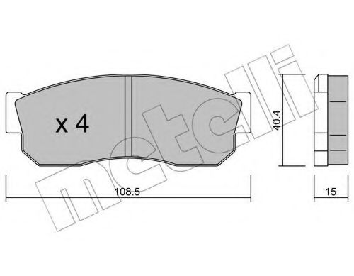 Комплект тормозных колодок, дисковый тормоз METELLI 22-0202-0