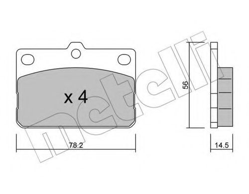 Комплект тормозных колодок, дисковый тормоз METELLI 22-0440-0