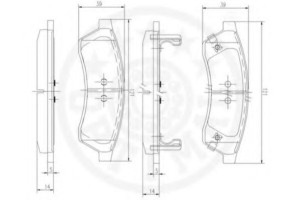 Комплект тормозных колодок, дисковый тормоз OPTIMAL 12564