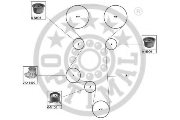 Водяной насос + комплект зубчатого ремня OPTIMAL R1287