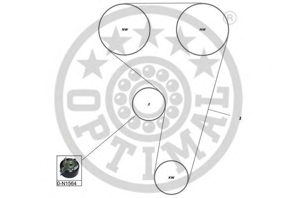 Комплект ремня ГРМ OPTIMAL R1314
