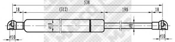Газовая пружина, капот MAPCO 91818