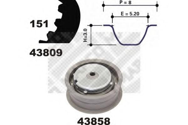 Комплект ремня ГРМ MAPCO 73815
