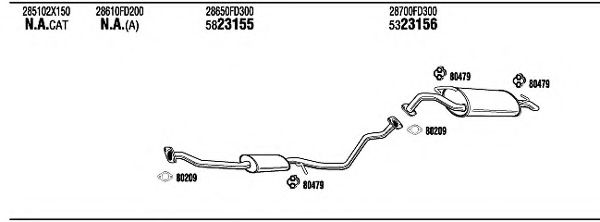 Система выпуска ОГ FONOS KIH17308BB