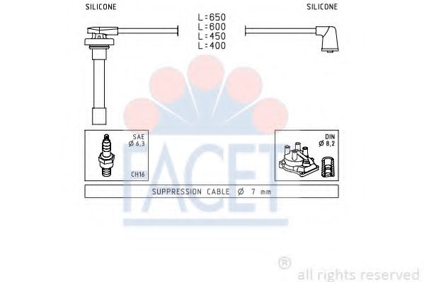 Комплект проводов зажигания FACET 4.9714