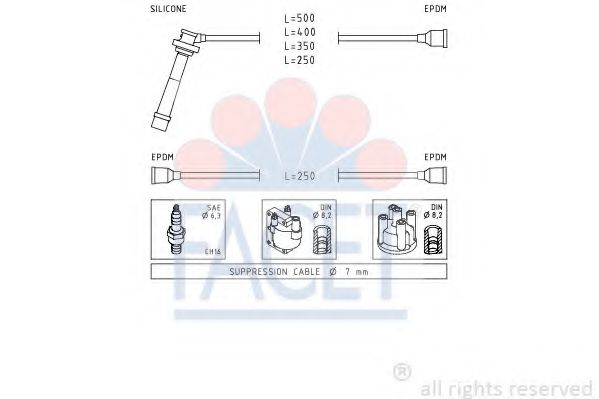 Комплект проводов зажигания FACET 47004