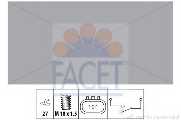 Выключатель, фара заднего хода FACET 7.6319