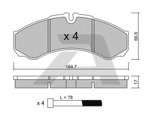 Комплект тормозных колодок, дисковый тормоз AISIN BPIV-1002