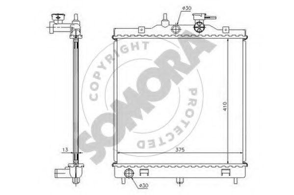 Радиатор, охлаждение двигателя SOMORA 110040