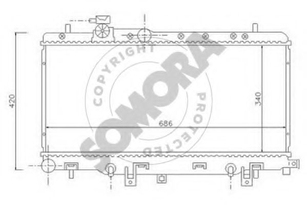Радиатор, охлаждение двигателя SOMORA 331140