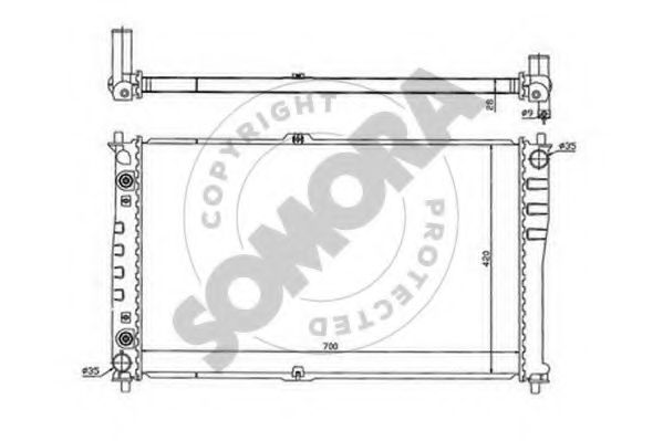 Радиатор, охлаждение двигателя SOMORA 115040A