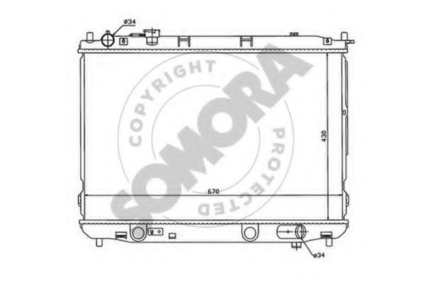 Радиатор, охлаждение двигателя SOMORA 116140