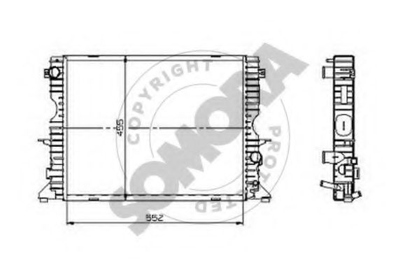 Радиатор, охлаждение двигателя SOMORA 153240