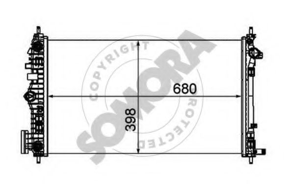 Радиатор, охлаждение двигателя SOMORA 210840F