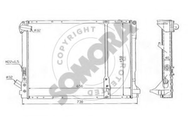 Радиатор, охлаждение двигателя SOMORA 242040G