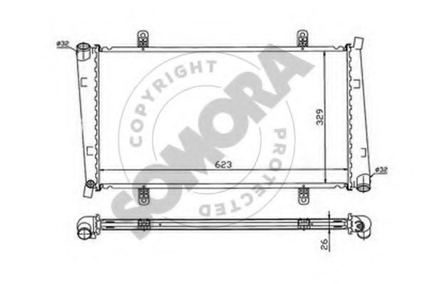 Радиатор, охлаждение двигателя SOMORA 361240D