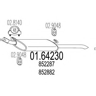 Глушитель выхлопных газов конечный TIMAX 230283