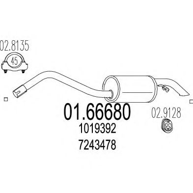 Глушитель выхлопных газов конечный MTS 01.66680