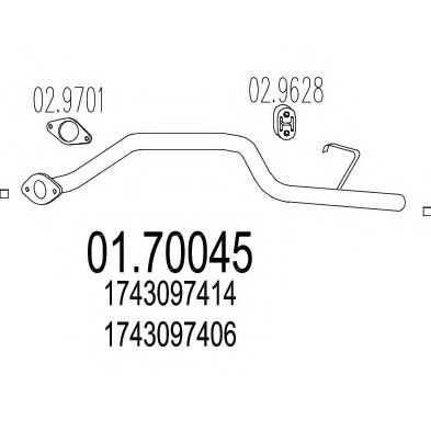 Труба выхлопного газа MTS 01.70045