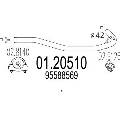 Труба выхлопного газа MTS 01.20510