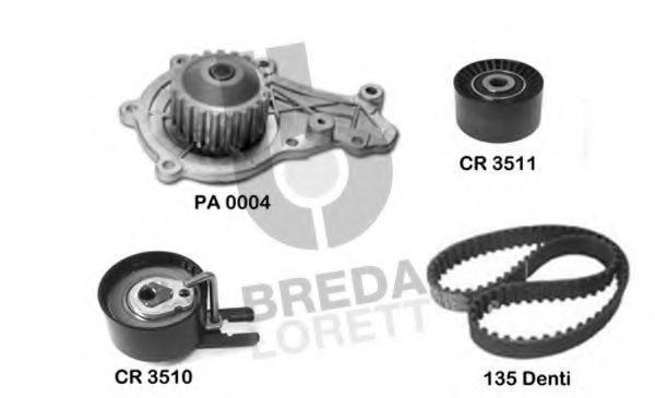 Водяной насос + комплект зубчатого ремня BREDA  LORETT KPA0574A