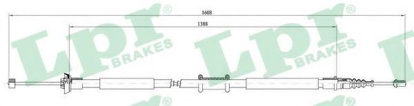 Трос, стояночная тормозная система LPR C0198B