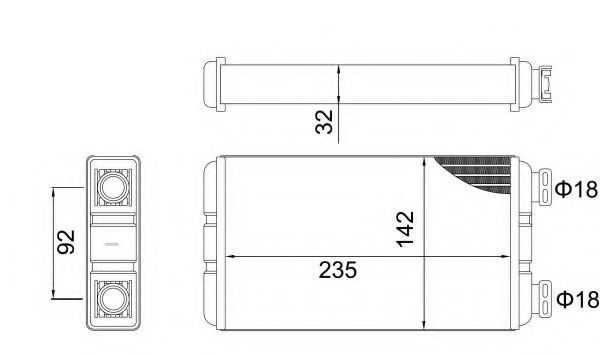 Теплообменник, отопление салона NRF 54312