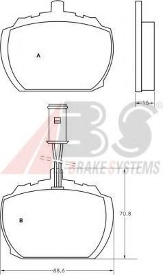 Комплект тормозных колодок, дисковый тормоз A.B.S. 20894
