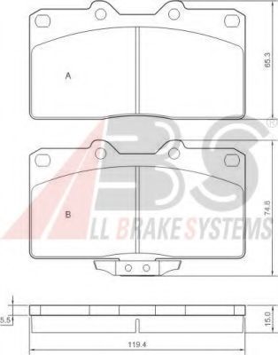 Комплект тормозных колодок, дисковый тормоз A.B.S. 36839