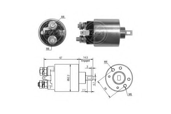 Тяговое реле, стартер ERA 1716