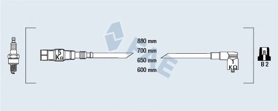 Комплект проводов зажигания FAE 85876