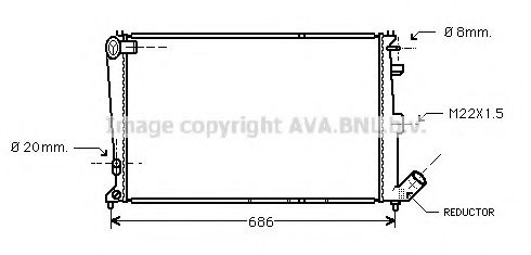 Радиатор, охлаждение двигателя AVA QUALITY COOLING CNA2064