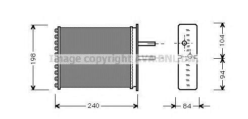 Теплообменник, отопление салона AVA QUALITY COOLING FT6193