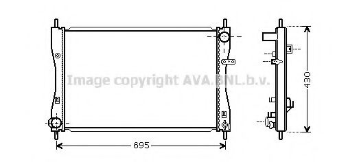 Радиатор, охлаждение двигателя AVA QUALITY COOLING MT2174