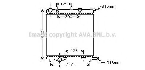 Радиатор, охлаждение двигателя AVA QUALITY COOLING PE2289