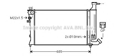 Радиатор, охлаждение двигателя AVA QUALITY COOLING PEA2136