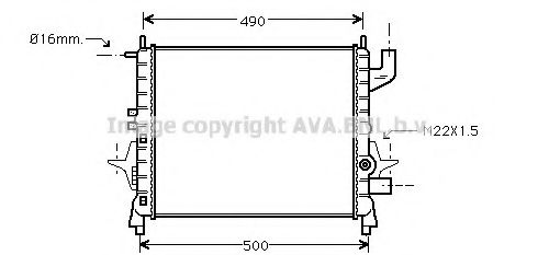 Радиатор, охлаждение двигателя AVA QUALITY COOLING RT2262