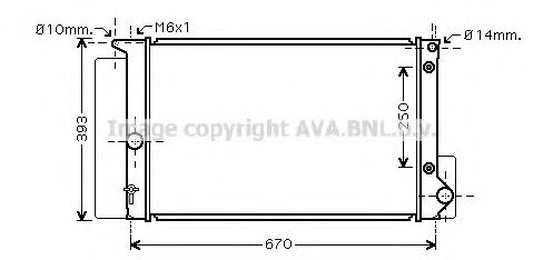 Радиатор, охлаждение двигателя AVA QUALITY COOLING TOA2474