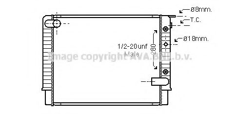 Радиатор, охлаждение двигателя AVA QUALITY COOLING VO2049