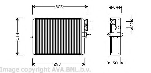 Теплообменник, отопление салона AVA QUALITY COOLING VOA6110
