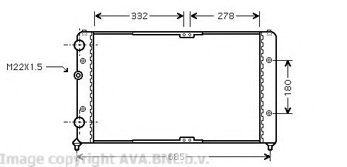 Радиатор, охлаждение двигателя AVA QUALITY COOLING VW2191