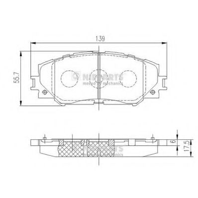 Комплект тормозных колодок, дисковый тормоз NIPPARTS J3602120