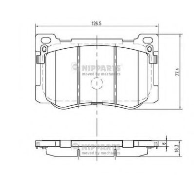 Комплект тормозных колодок, дисковый тормоз NIPPARTS N3600549