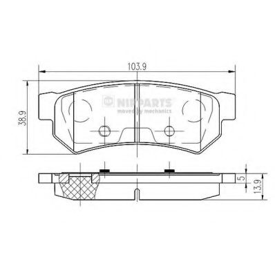 Комплект тормозных колодок, дисковый тормоз NIPPARTS N3610907