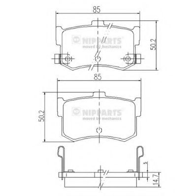 Комплект тормозных колодок, дисковый тормоз NIPPARTS J3610502