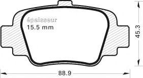 Комплект тормозных колодок, дисковый тормоз METALFREN 373