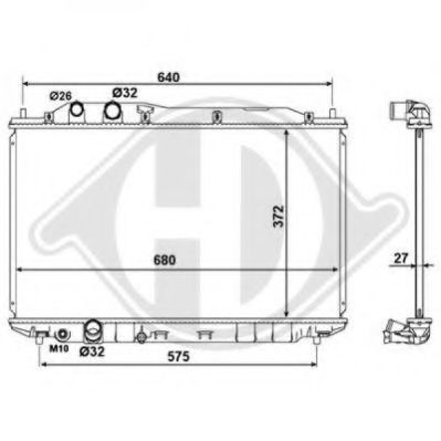 Радиатор, охлаждение двигателя DIEDERICHS 8521009