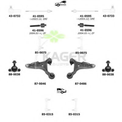 Подвеска колеса KAGER 800096