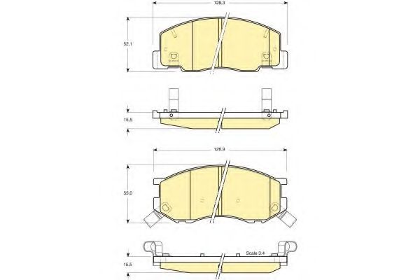 Комплект тормозных колодок, дисковый тормоз GIRLING 6131579