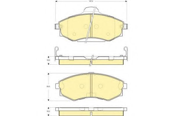 Комплект тормозных колодок, дисковый тормоз GIRLING 6132599